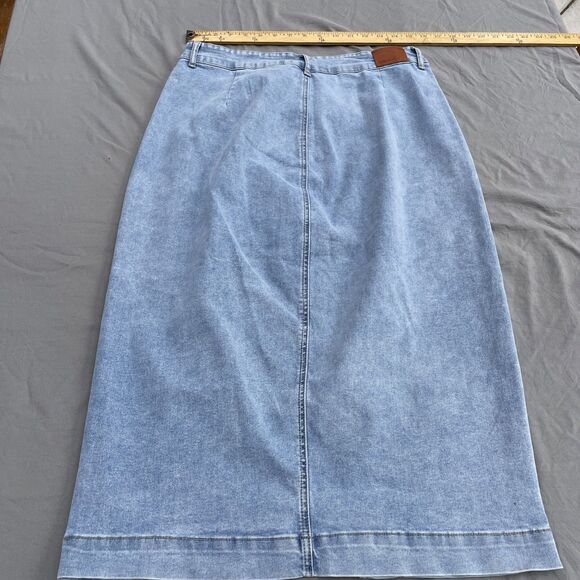Denim‎ pencil Jean Skirt for Women Denim Casual Stretch Patch Pockets L - Picture 9 of 10